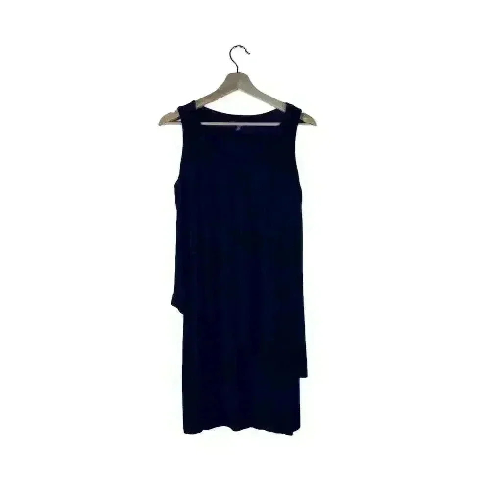 Shannon Passero Petite Blue Knee-Length Tank Dress Sleeveless Cotton Blend S